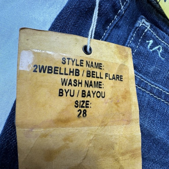 NWT Vintage Revolution Bell Flare Blue Stretch Jeans Denim 5 Pocket Sz 28 - Picture 10 of 12